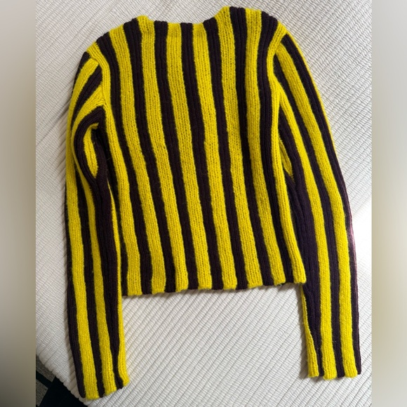 Tory Burch Shrunken Rib Cardigan Blackberry Bright Autumn Sun - Picture 4 of 8